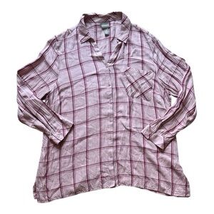 Chico's Pink Plaid Shirt size Large